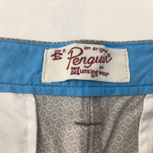 Penguin by Munsingwear Mens Khaki Print Shorts 32” waist - Picture 2 of 7